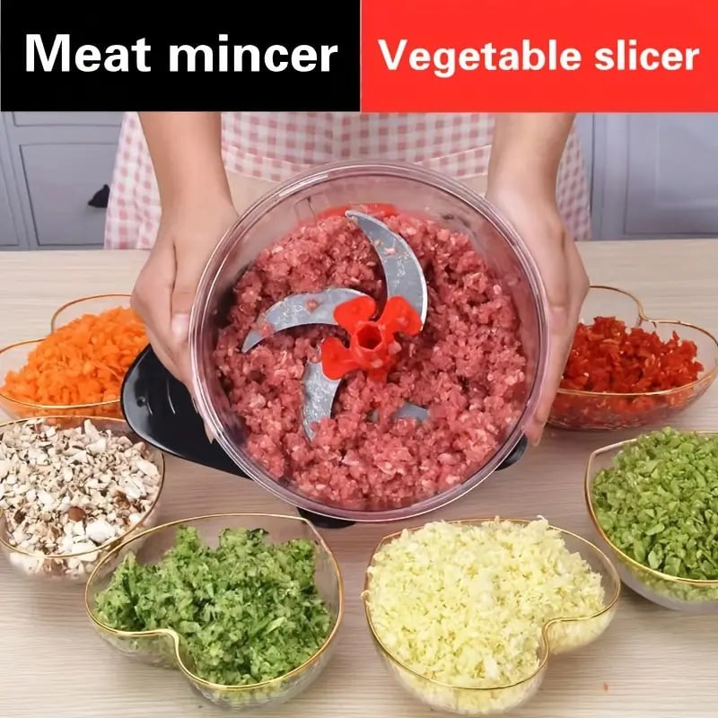 1 Set, Manual Meat Grinder, Hand Shake Mixer, Multifunctional Vegetable Slicer, Carrot Shredded Grater, Food Crusher, Kitchen Cooking Machine, Meat Mixing And Cutting Vegetable, Kitchen Stuff Kitchen 
